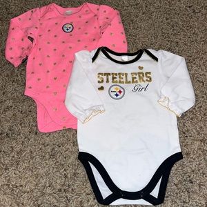 Girls Pittsburgh Steelers onesie set size 6-12m